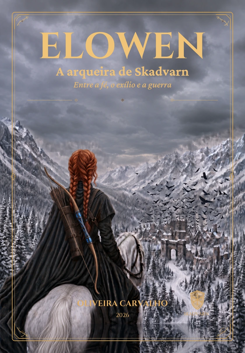 Capa de Elowen, A arqueira de Skadvarn, de Oliveira Carvalho