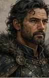 Capitão Darnath, em armadura escura
